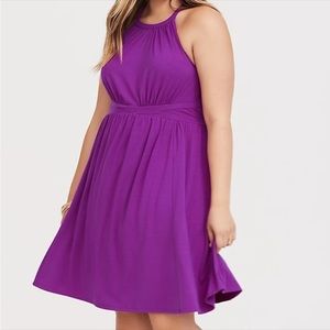 Torrid Jersey High Neck Cross Back Skate Dress